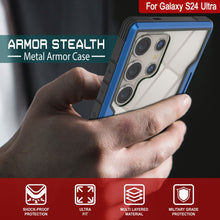 Load image into Gallery viewer, Coque de protection Punkcase S24 Ultra Armor Stealth, de qualité militaire, avec revêtement multicouche [bleu marine].
