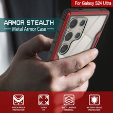 Load image into Gallery viewer, Coque de protection Punkcase S24 Ultra Armor Stealth de qualité militaire avec une couverture multicouche [Rouge]
