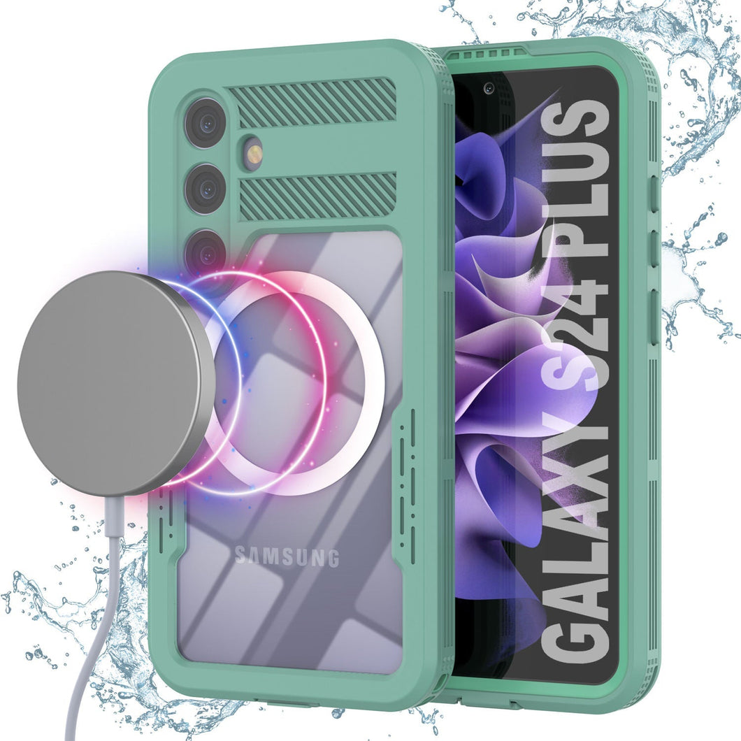 Coque étanche Galaxy S24+ Plus [Série Alpine 2.0] [Slim Fit] [Certifiée IP68] [Antichoc] [Bleu-vert]