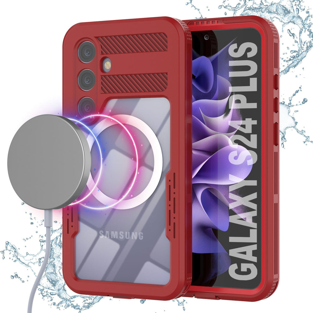 Coque étanche Galaxy S24+ Plus [Série Alpine 2.0] [Ajustement Slim] [Certifiée IP68] [Antichoc] [Rouge]