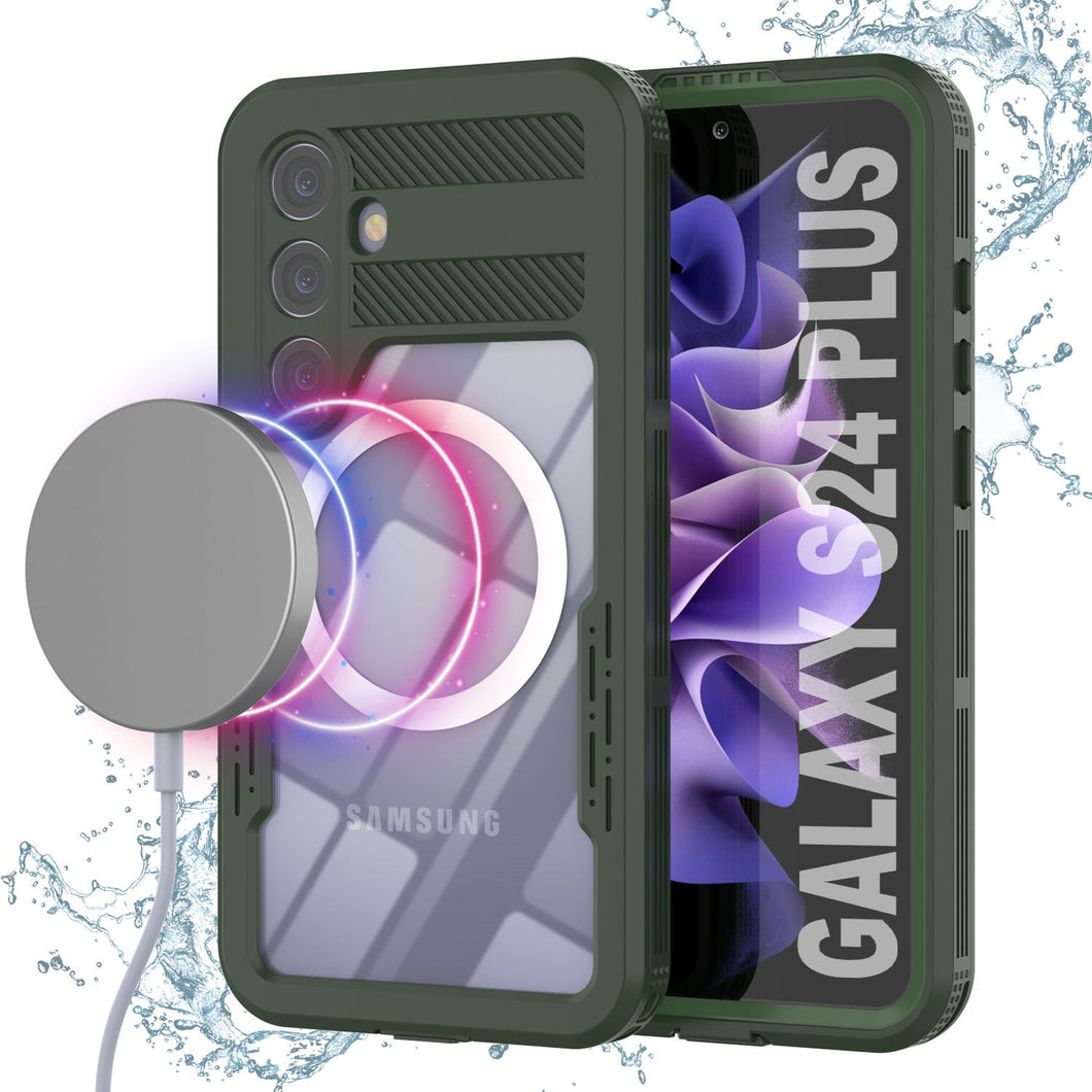 Coque étanche Galaxy S24+ Plus [Série Alpine 2.0] [Ajustement Slim] [Certifiée IP68] [Antichoc] [Vert clair]