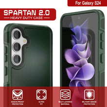 Load image into Gallery viewer, Coque PunkCase Galaxy S24, Série Spartan 2.0, Revêtement Robuste Transparent [Vert Foncé]
