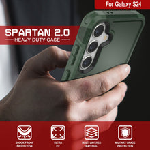 Load image into Gallery viewer, Coque PunkCase Galaxy S24, Série Spartan 2.0, Revêtement Robuste Transparent [Vert Foncé]
