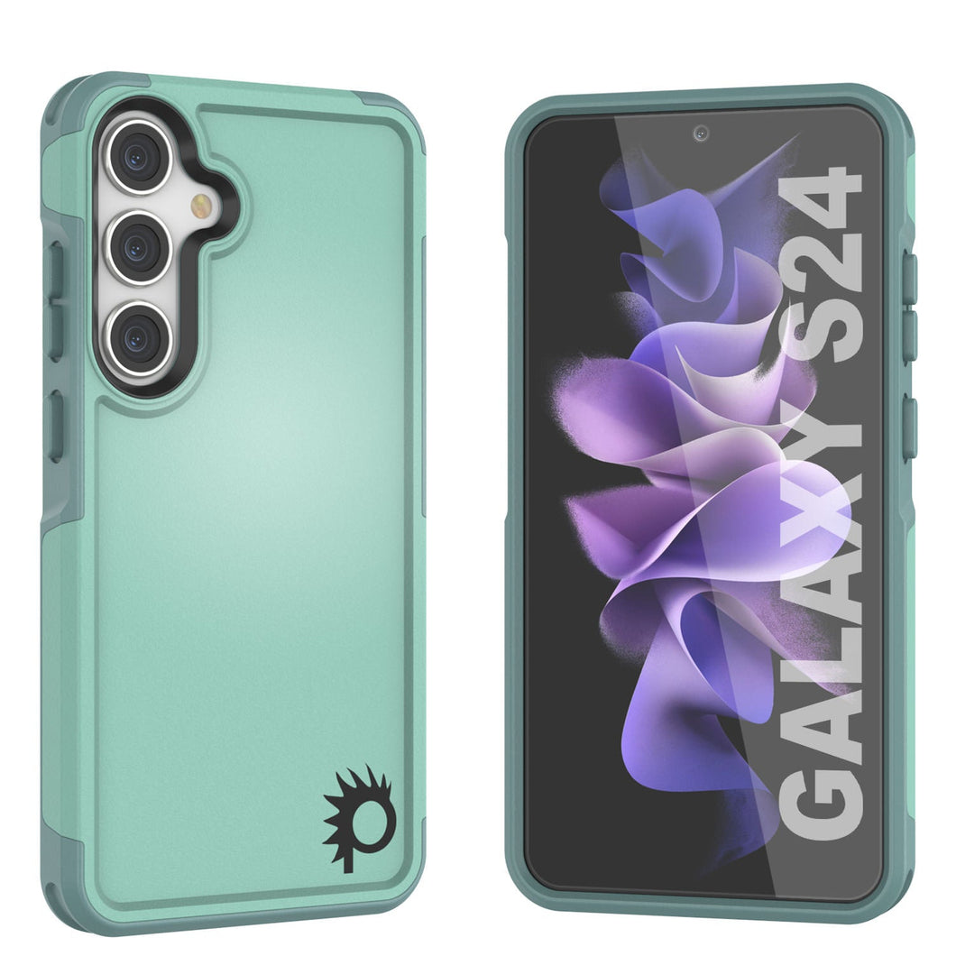Coque PunkCase Galaxy S24, Série Spartan 2.0, Transparente, Robuste, Résistante [Teal]