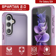 Charger l&#39;image dans la galerie, Coque PunkCase pour Galaxy S24, Série Spartan 2.0, transparente, robuste et résistante, de couleur lilas.
