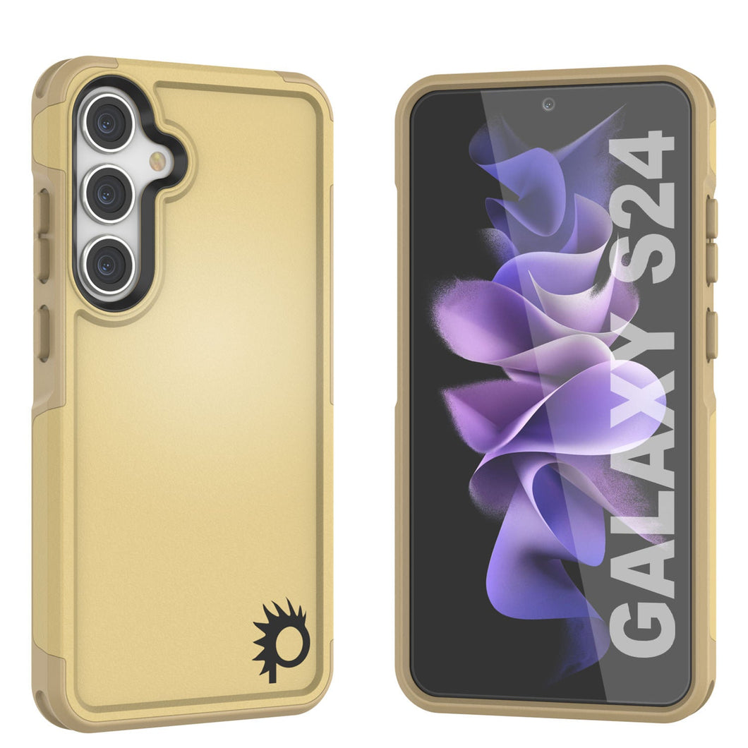 Coque PunkCase Galaxy S24, Série Spartan 2.0, Transparente, Robuste et Résistante [Jaune]