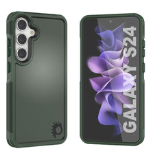 Load image into Gallery viewer, Coque PunkCase Galaxy S24, Série Spartan 2.0, Revêtement Robuste Transparent [Vert Foncé]
