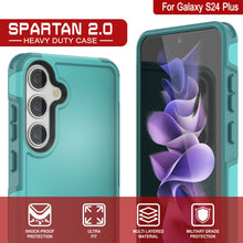Charger l&#39;image dans la galerie, Coque PunkCase pour Galaxy S24+ Plus, Série [Spartan 2.0], Étui Robuste Transparent et Résistant [Bleu Clair].
