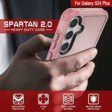 Load image into Gallery viewer, Étui PunkCase Galaxy S24+ Plus, Série Spartan 2.0, Couverture Transparente Robuste et Résistante [Rose]
