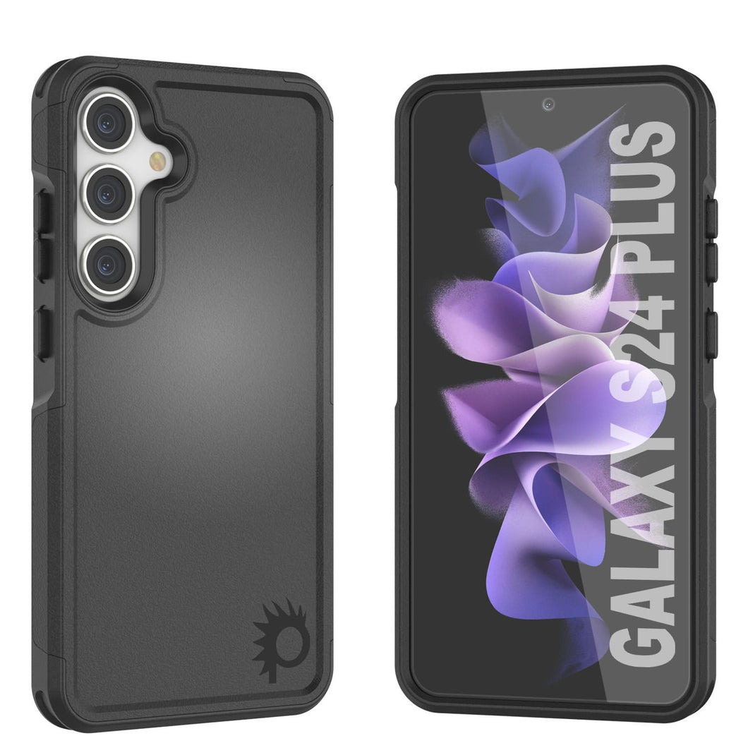 Coque PunkCase pour Galaxy S24+ Plus, Série Spartan 2.0, Transparente, Robuste et Robuste [Noir]