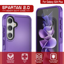 Charger l&#39;image dans la galerie, Coque PunkCase pour Galaxy S24+ Plus, Série Spartan 2.0, transparente et robuste, protection renforcée violette.
