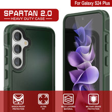 Charger l&#39;image dans la galerie, Étui PunkCase pour Galaxy S24+ Plus, [Série Spartan 2.0] Coque robuste et transparente [Vert foncé]
