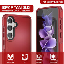 Charger l&#39;image dans la galerie, Coque PunkCase pour Galaxy S24+ Plus, Série Spartan 2.0, Couverture Robuste Transparente [Rouge]
