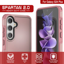 Load image into Gallery viewer, Étui PunkCase Galaxy S24+ Plus, Série Spartan 2.0, Couverture Transparente Robuste et Résistante [Rose]
