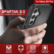 Load image into Gallery viewer, Coque PunkCase pour Galaxy S24+ Plus, Série Spartan 2.0, Transparente, Robuste et Robuste [Noir]
