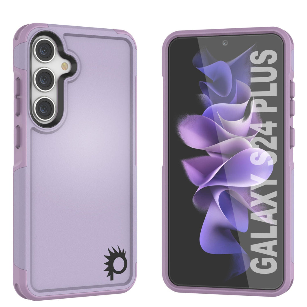 Coque PunkCase pour Galaxy S24+ Plus, Série [Spartan 2.0], Couverture Robuste Transparente et Résistante [Lilas]