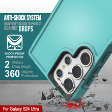 Charger l&#39;image dans la galerie, Étui PunkCase Galaxy S24 Ultra, série Spartan 2.0, transparent, robuste et résistant, couleur bleu clair.
