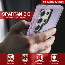 Charger l&#39;image dans la galerie, Coque PunkCase pour Galaxy S24 Ultra, Série Spartan 2.0, Transparente, Robuste et Résistante, Couleur Lilas.
