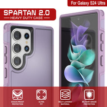 Charger l&#39;image dans la galerie, Coque PunkCase pour Galaxy S24 Ultra, Série Spartan 2.0, Transparente, Robuste et Résistante, Couleur Lilas.
