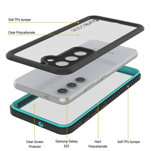 Coque de protection pour écran Galaxy S23 FE étanche/résistance aux chocs et à la neige [série extrême] [bleu sarcelle]