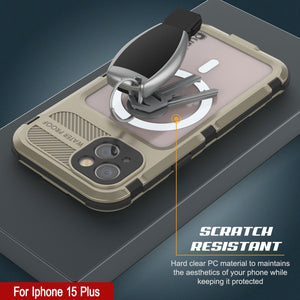 iPhone 15 Plus Série Métal Extrême 2.0 Coque en Aluminium prévisionné IP68 avec Protecteur d'Écran Intégré [Or]