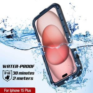 iPhone 15 Plus Série Métal Extrême 2.0 Étui en Aluminium Étanche IP68 avec Protecteur d'Écran Intégré [Bleu]