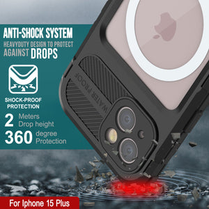 iPhone 15 Plus Série Métal Extrême 2.0 Boîtier en Aluminium plaqué IP68 avec Protecteur d'Écran Intégré [Noir]