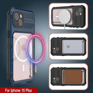 iPhone 15 Plus Série Métal Extrême 2.0 Étui en Aluminium Étanche IP68 avec Protecteur d'Écran Intégré [Bleu]