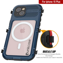 Charger l&#39;image dans la galerie, iPhone 15 Plus Série Métal Extrême 2.0 Étui en Aluminium Étanche IP68 avec Protecteur d&#39;Écran Intégré [Bleu]
