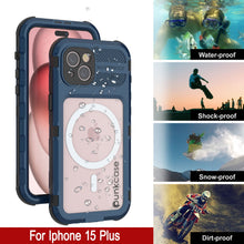 Charger l&#39;image dans la galerie, iPhone 15 Plus Série Métal Extrême 2.0 Étui en Aluminium Étanche IP68 avec Protecteur d&#39;Écran Intégré [Bleu]
