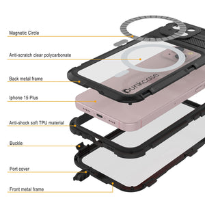 iPhone 15 Plus Série Métal Extrême 2.0 Boîtier en Aluminium plaqué IP68 avec Protecteur d'Écran Intégré [Noir]