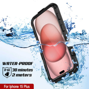 iPhone 15 Plus Série Métal Extrême 2.0 Boîtier en Aluminium plaqué IP68 avec Protecteur d'Écran Intégré [Noir]