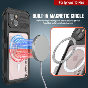 iPhone 15 Plus Série Métal Extrême 2.0 Boîtier en Aluminium plaqué IP68 avec Protecteur d'Écran Intégré [Noir]