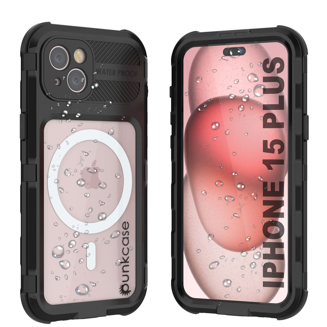 iPhone 15 Plus Série Métal Extrême 2.0 Boîtier en Aluminium plaqué IP68 avec Protecteur d'Écran Intégré [Noir]