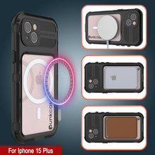 Charger l&#39;image dans la galerie, iPhone 15 Plus Série Métal Extrême 2.0 Boîtier en Aluminium plaqué IP68 avec Protecteur d&#39;Écran Intégré [Noir]
