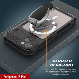 iPhone 15 Plus Série Métal Extrême 2.0 Boîtier en Aluminium plaqué IP68 avec Protecteur d'Écran Intégré [Noir]