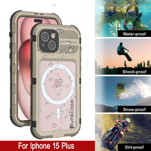 iPhone 15 Plus Série Métal Extrême 2.0 Coque en Aluminium prévisionné IP68 avec Protecteur d'Écran Intégré [Or]