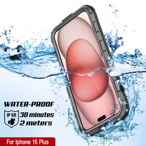 Coque étanche en aluminium de la série iPhone 15 Plus Metal Extreme 2.0, avec protection intégrée d'écran IP68 [Argent].