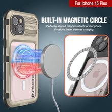 Charger l&#39;image dans la galerie, iPhone 15 Plus Série Métal Extrême 2.0 Coque en Aluminium prévisionné IP68 avec Protecteur d&#39;Écran Intégré [Or]
