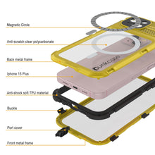 Charger l&#39;image dans la galerie, iPhone 15 Plus Série Metal Extreme 2.0 Boîtier en Aluminium plaqué IP68 Avec Protecteur d&#39;écran intégré [Jaune]
