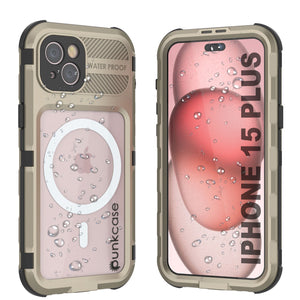iPhone 15 Plus Série Métal Extrême 2.0 Coque en Aluminium prévisionné IP68 avec Protecteur d'Écran Intégré [Or]