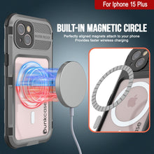 Charger l&#39;image dans la galerie, Coque étanche en aluminium de la série iPhone 15 Plus Metal Extreme 2.0, avec protection intégrée d&#39;écran IP68 [Argent].
