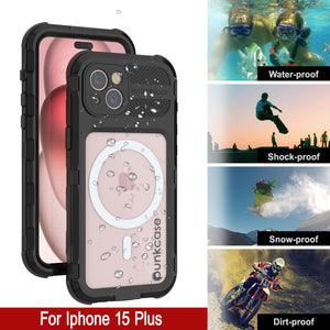iPhone 15 Plus Série Métal Extrême 2.0 Boîtier en Aluminium plaqué IP68 avec Protecteur d'Écran Intégré [Noir]