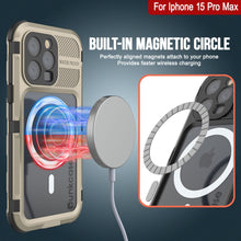 Load image into Gallery viewer, Coque en aluminium série Metal Extreme 2.0 pour iPhone 15 Pro Max, étanche IP68 avec protecteur d&#39;écran intégré [Or]
