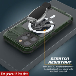 Coque étanche en aluminium de la série iPhone 15 Pro Max Metal Extreme 2.0 IP68 avec protecteur d'écran intégré [Vert foncé]