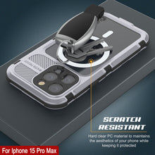 Charger l&#39;image dans la galerie, Coque étanche en aluminium de la série Metal Extreme 2.0 pour iPhone 15 Pro Max avec protecteur d&#39;écran intégré [blanc].

