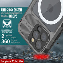 Charger l&#39;image dans la galerie, Coque étanche en aluminium de la série Metal Extreme 2.0 pour iPhone 15 Pro Max avec protecteur d&#39;écran intégré [Argent]

