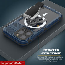 Charger l&#39;image dans la galerie, Coque étanche en aluminium de la série iPhone 15 Pro Max Metal Extreme 2.0 avec protecteur d&#39;écran intégré IP68 [Bleu].
