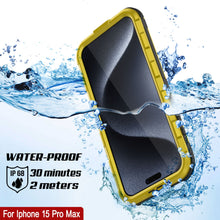 Charger l&#39;image dans la galerie, Étui étanche en aluminium série Metal Extreme 2.0 pour iPhone 15 Pro Max avec protecteur d&#39;écran intégré [Jaune] IP68
