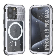 Charger l&#39;image dans la galerie, Coque étanche en aluminium de la série Metal Extreme 2.0 pour iPhone 15 Pro Max avec protecteur d&#39;écran intégré [blanc].
